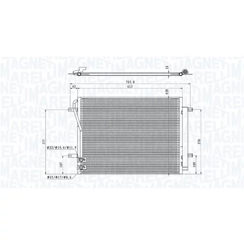 Kondenzátor klimatizácie MAGNETI MARELLI 350203105900