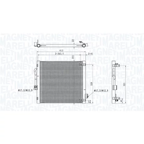 Kondenzátor klimatizácie MAGNETI MARELLI 350203107700