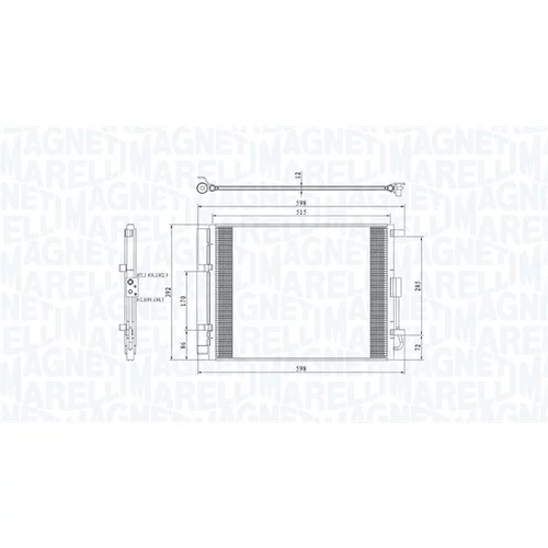 Kondenzátor klimatizácie 350203809000 (MAGNETI MARELLI) - obr. 1