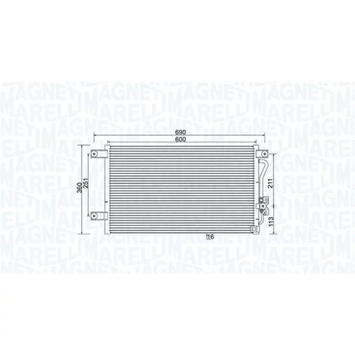 Kondenzátor klimatizácie 350203987000 (MAGNETI MARELLI) - obr. 1