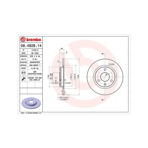 Brzdový kotúč MAGNETI MARELLI 360406017700