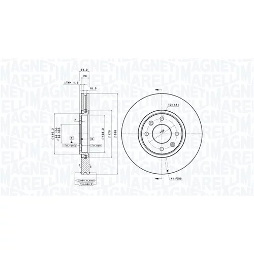 Brzdový kotúč MAGNETI MARELLI 360406018601