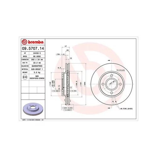 Brzdový kotúč MAGNETI MARELLI 360406025300