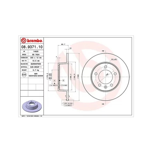 Brzdový kotúč MAGNETI MARELLI 360406039600