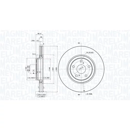Brzdový kotúč MAGNETI MARELLI 360406111701