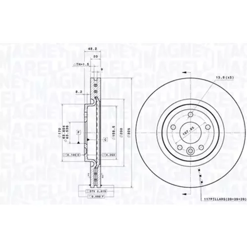 Brzdový kotúč MAGNETI MARELLI 360406197401