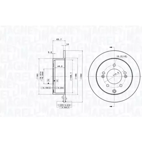 Brzdový kotúč MAGNETI MARELLI 360406199801