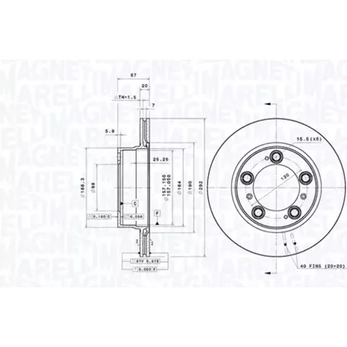 Brzdový kotúč MAGNETI MARELLI 360406202101