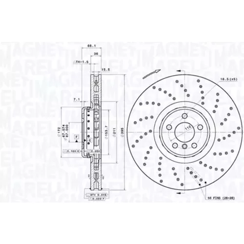 Brzdový kotúč MAGNETI MARELLI 360406209104