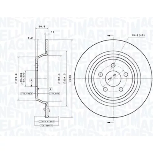 Brzdový kotúč MAGNETI MARELLI 360406212401