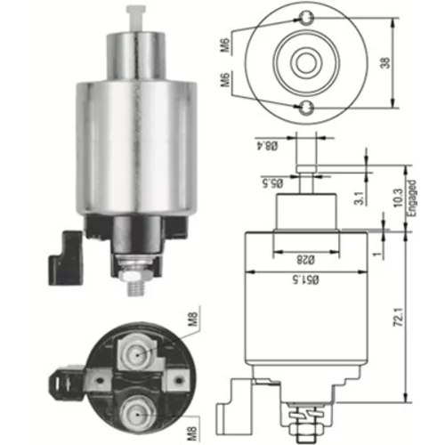 Elektromagnetický spínač pre štartér MAGNETI MARELLI 940113050352
