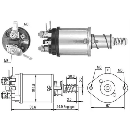 Elektromagnetický spínač pre štartér MAGNETI MARELLI 940113050388