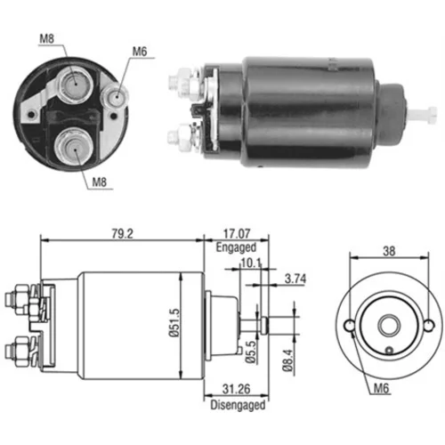 Elektromagnetický spínač pre štartér MAGNETI MARELLI 940113050446