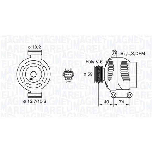 Alternátor MAGNETI MARELLI 063380004010