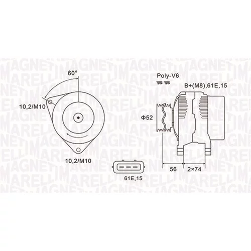 Alternátor MAGNETI MARELLI 063731580010