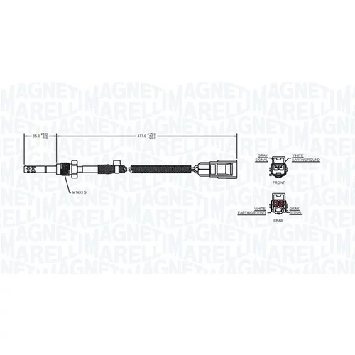 Snímač teploty výfukových plynov 172000167010 (MAGNETI MARELLI) - obr. 1