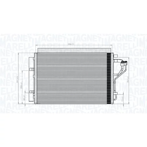 Kondenzátor klimatizácie 350203851000 (MAGNETI MARELLI) - obr. 1