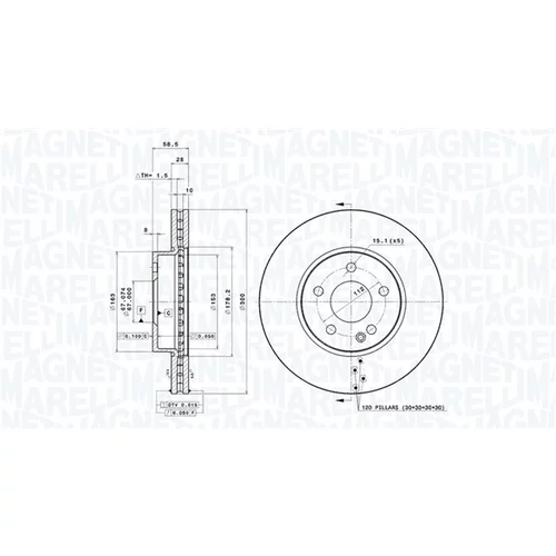Brzdový kotúč MAGNETI MARELLI 360406007301