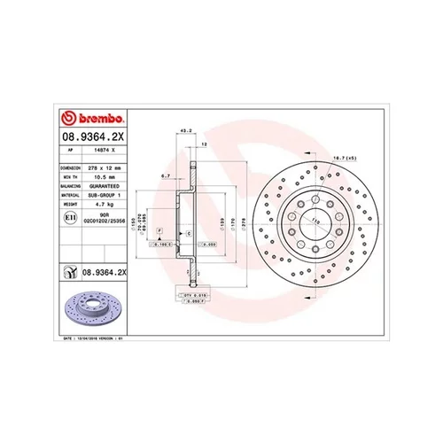 Brzdový kotúč MAGNETI MARELLI 360406011402