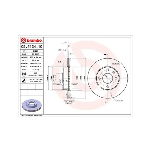 Brzdový kotúč MAGNETI MARELLI 360406024900
