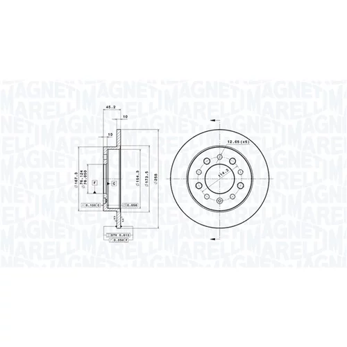 Brzdový kotúč MAGNETI MARELLI 360406078501