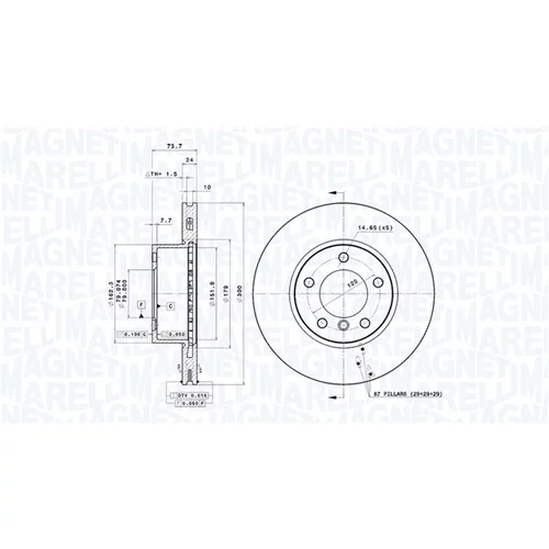Brzdový kotúč MAGNETI MARELLI 360406128201
