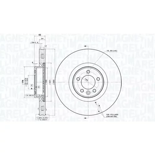 Brzdový kotúč MAGNETI MARELLI 360406184301