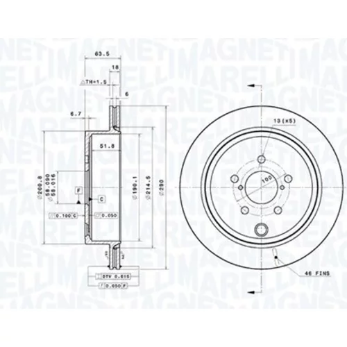 Brzdový kotúč MAGNETI MARELLI 360406219001