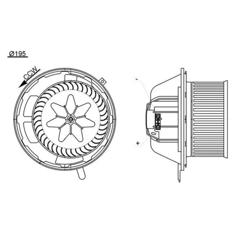 Vnútorný ventilátor AB 194 000S /MAHLE/ - obr. 1