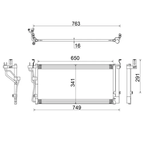 Kondenzátor klimatizácie AC 493 000S /MAHLE/ - obr. 1