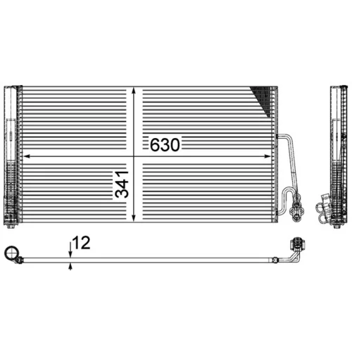 Kondenzátor klimatizácie AC 590 000P /MAHLE/ - obr. 1