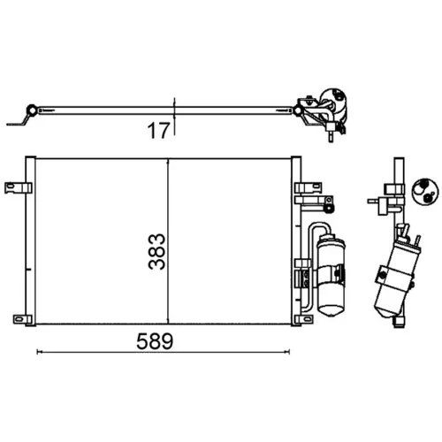 Kondenzátor klimatizácie AC 644 000S /MAHLE/ - obr. 1