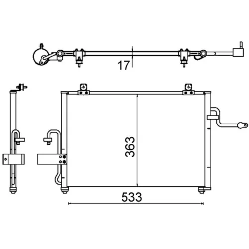 Kondenzátor klimatizácie AC 645 000S /MAHLE/ - obr. 1