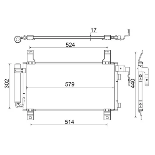 Kondenzátor klimatizácie AC 794 000S /MAHLE/ - obr. 1