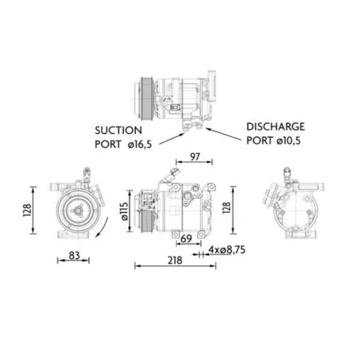 Kompresor klimatizácie ACP 1467 000P /MAHLE/ - obr. 1