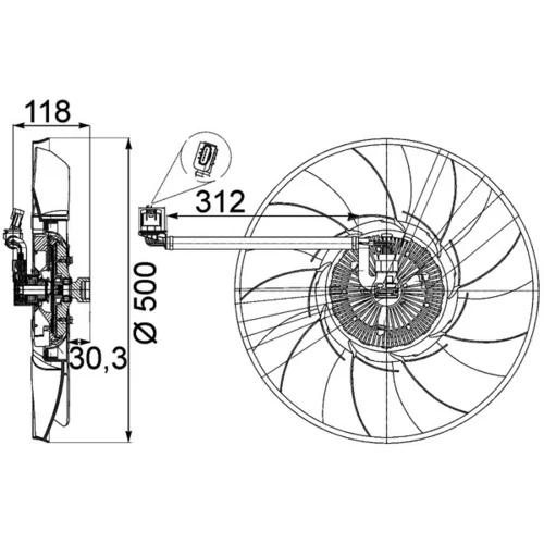 Ventilátor chladenia motora CFF 468 000P /MAHLE/ - obr. 1