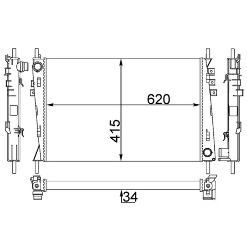 Chladič motora CR 1348 000S /MAHLE/ - obr. 1