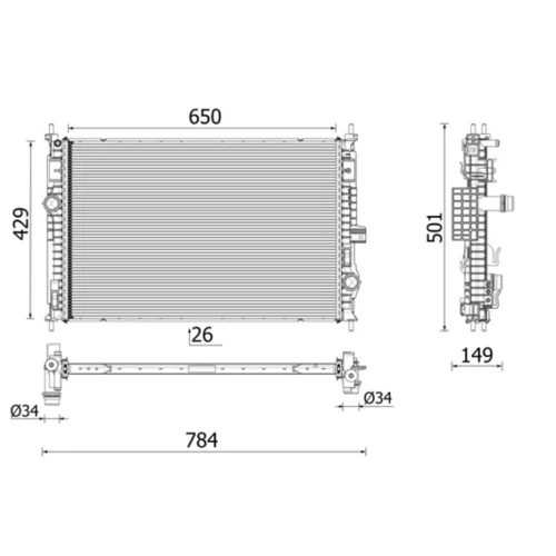 Chladič motora CR 2710 000P /MAHLE/ - obr. 1