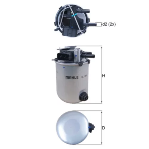 Palivový filter KL 909 /MAHLE/ - obr. 2
