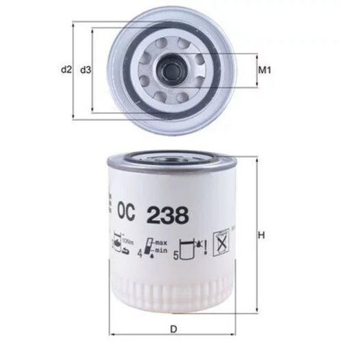 Olejový filter OC 238 /MAHLE/ - obr. 2