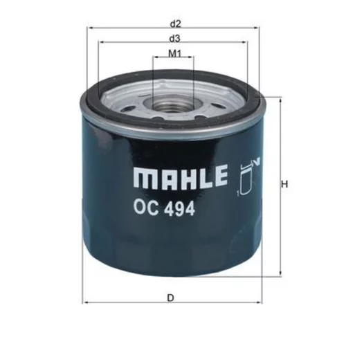 Olejový filter OC 494 /MAHLE/ - obr. 2