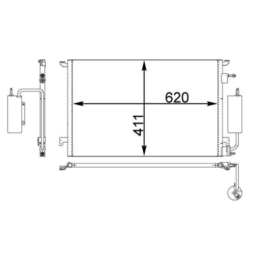 Kondenzátor klimatizácie AC 295 000P /MAHLE/ - obr. 1