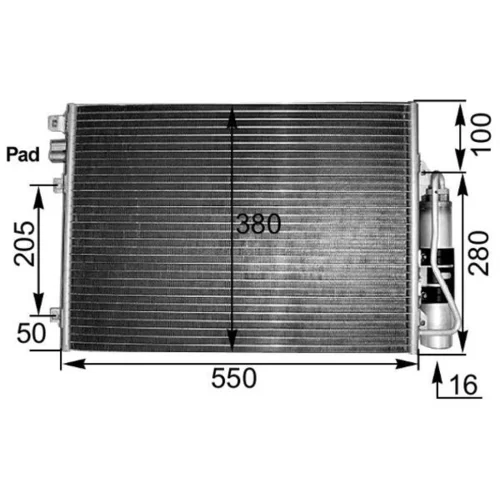 Kondenzátor klimatizácie AC 303 000S /MAHLE/ - obr. 1