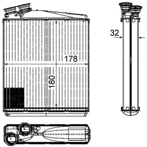 Výmenník tepla vnútorného kúrenia AH 192 000P /MAHLE/ - obr. 1