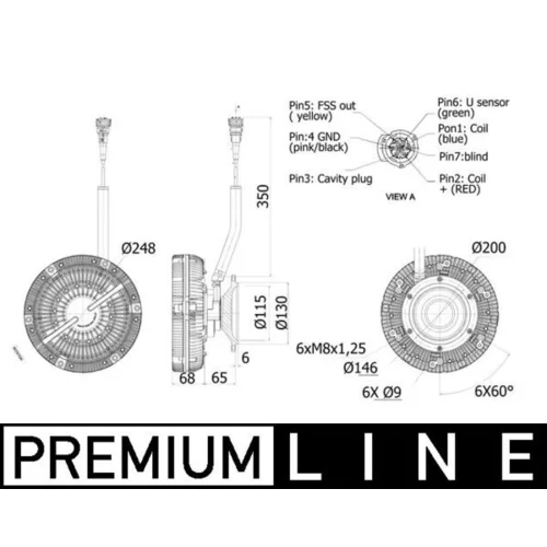 Spojka ventilátora chladenia CFC 90 001P /MAHLE/ - obr. 1