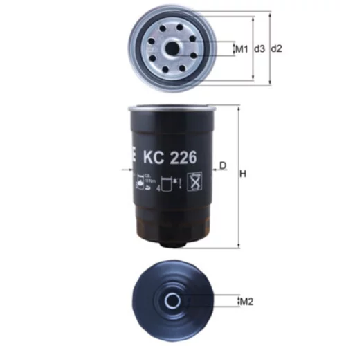 Palivový filter KC 226 /MAHLE/ - obr. 2
