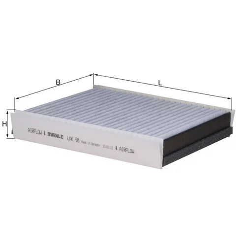 Filter vnútorného priestoru LAK 98 /MAHLE/ - obr. 1