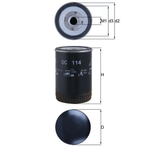Olejový filter OC 114 /MAHLE/ - obr. 2