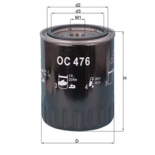 Olejový filter MAHLE OC 476