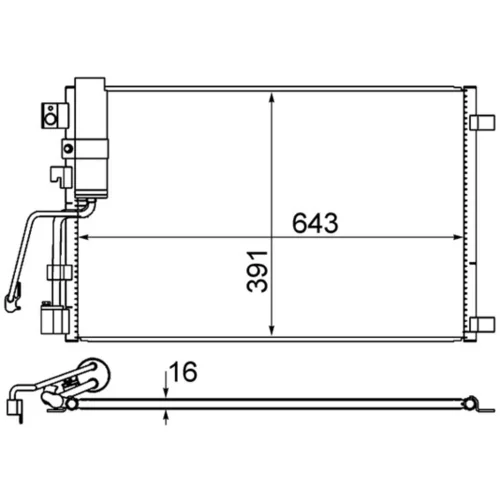 Kondenzátor klimatizácie AC 605 000S /MAHLE/ - obr. 1